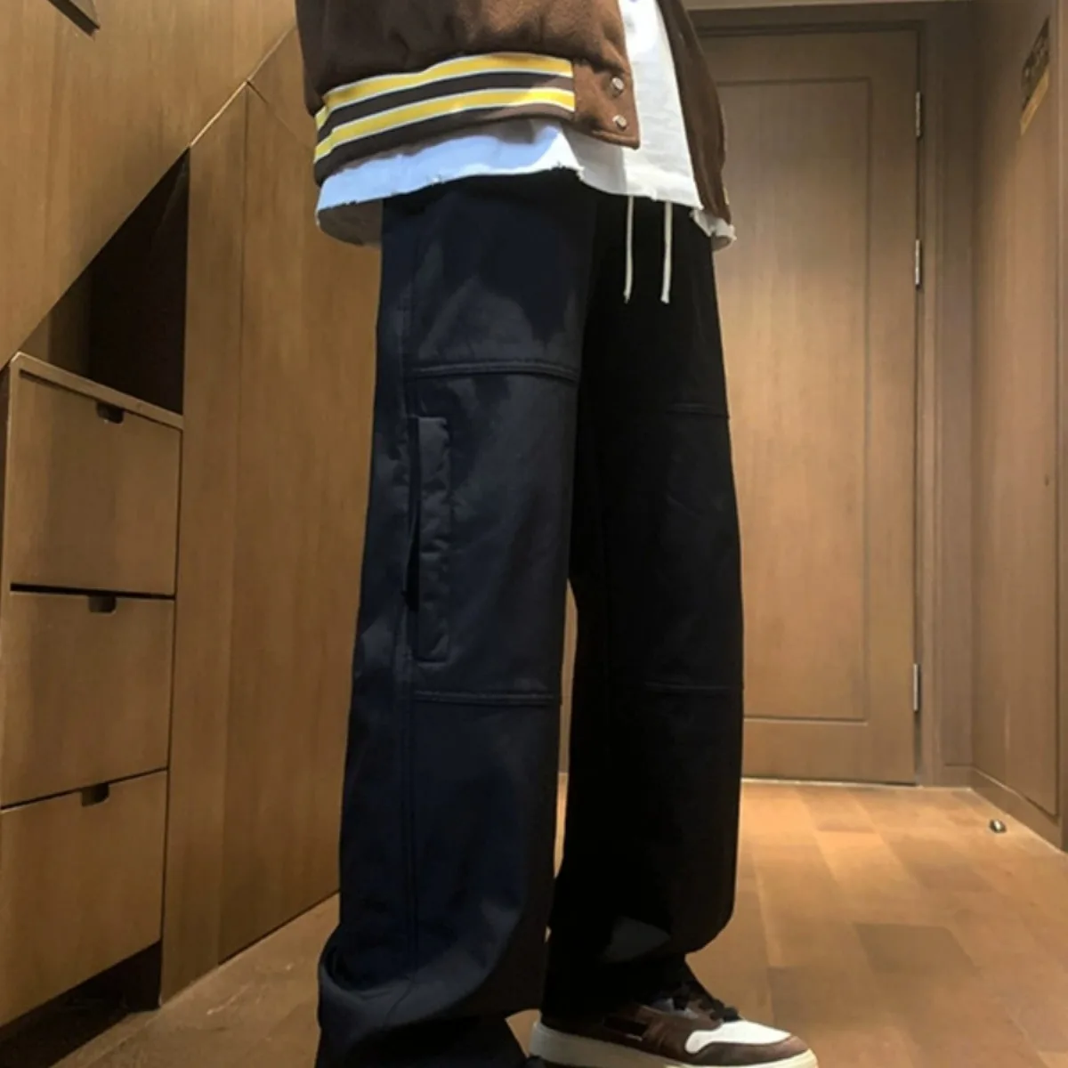 

Мужские мягкие рабочие брюки на подкладке, осень-зима, большие размеры, ветрозащитные, водонепроницаемые, повседневные, длинные брюки Ci Walk