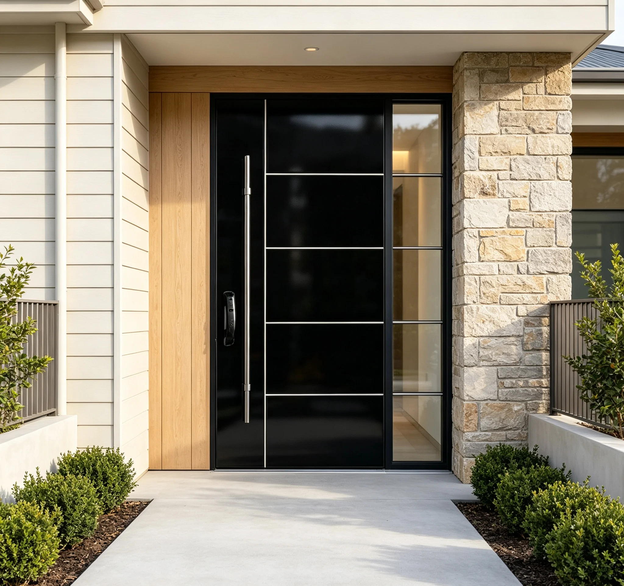 Cast Aluminum Front Entry Door Single Panel Exterior Entrance Custom Size Security Design for Modern Luxury Villa Mansion Home