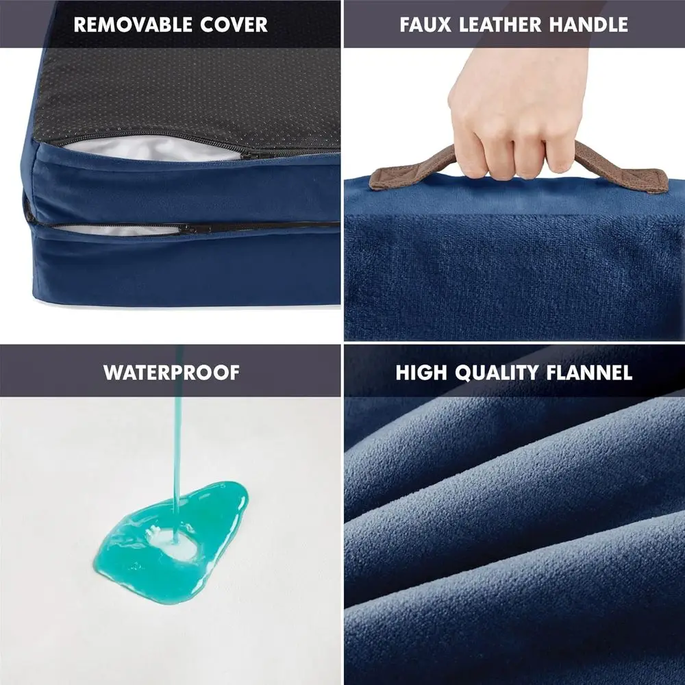 أريكة سرير للكلاب لتقويم العظام مقاس XXL - أريكة جامبو للحيوانات الأليفة مع رغوة الذاكرة، غطاء قابل للإزالة بالكامل وقابل للغسل، بطانة مقاومة للماء، غير قابلة للانزلاق