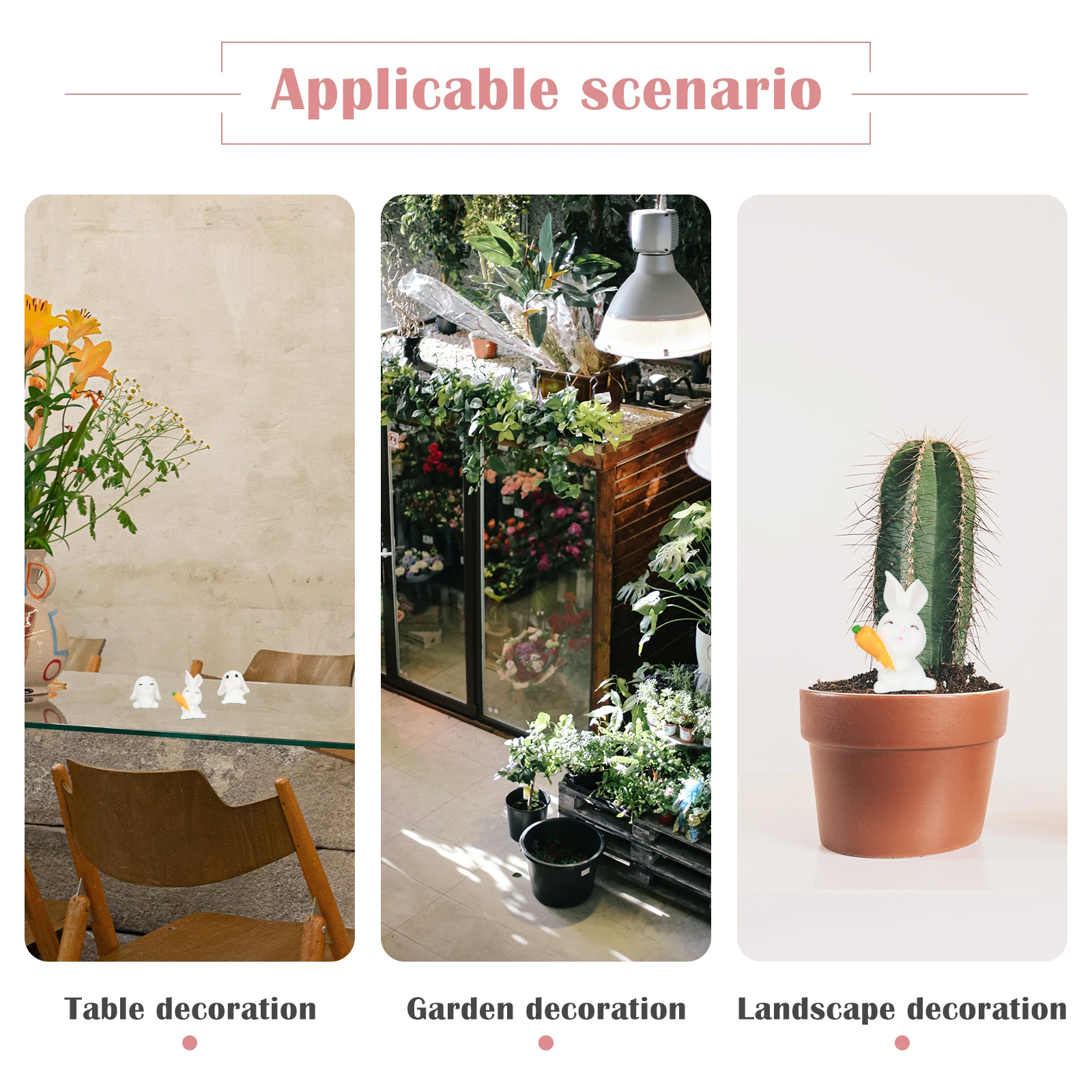 

6pcs Mini Bunny s Resin Rabbit Ornaments Lightweight Home Garden Decoration Easter Crafts Adorable Small Animal