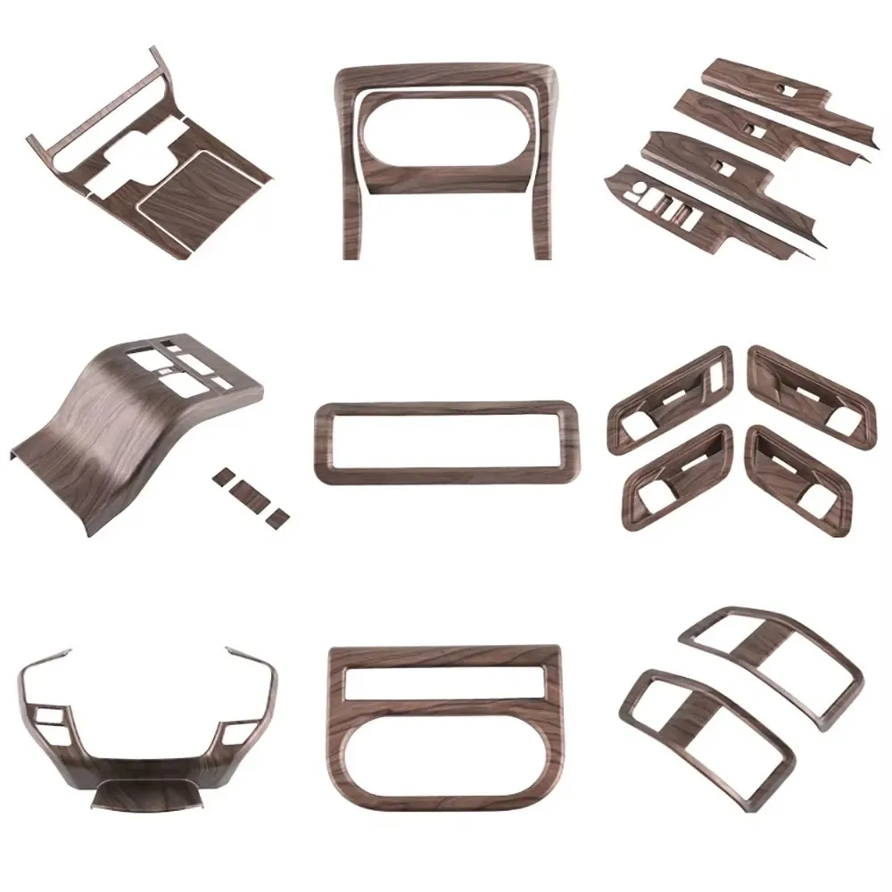 LHD لتويوتا BZ4X EA10 2022 2023 2024 الداخلية الخوخ الخشب الباب مسند الذراع نافذة رفع التبديل غطاء والعتاد التحول غطاء فتحة التهوية الكسوة