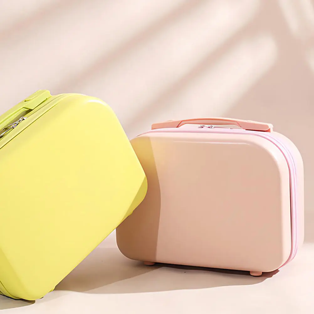 حقيبة أدوات الزينة الصغيرة الشفافة ذات سعة كبيرة مادة ABS خفيفة الوزن ومحمولة للسفر للنساء على شكل حرف H للتخزين #3