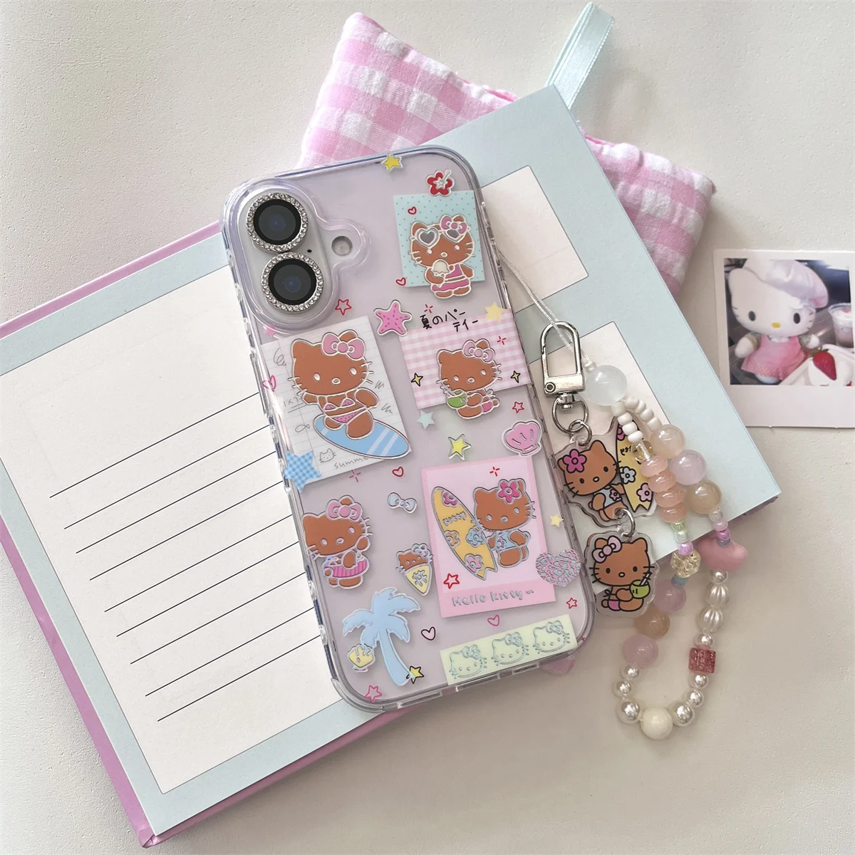 

Korean Cute Star Magnetic Phone Case For iPhone 16 Pro 13 14 15 Pro Max Back Cover with Stand Holder Kawaii Kitty for Magsafe Fu