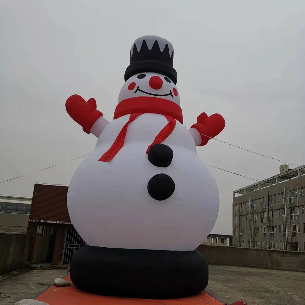 Großhandel hochwertige frohe Weihnachten aufblasbare Schneemann im Freien Santa Dekorationen Schneemann mit LED-Licht für Hausgarten