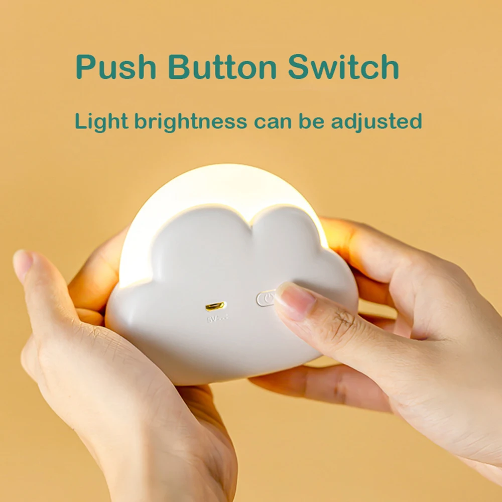 Creative Cloud NightLights, Birthday Gift, USB ReChargeable, Portable, Bedroom Home Decoration, Mini Desktop Lamp, Soft Light