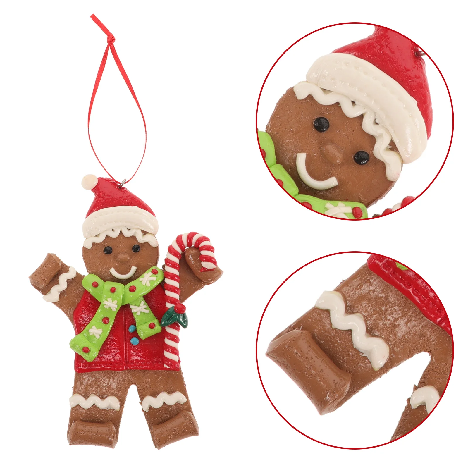 

Soft Clay Gingerbread Ornament Christmas Tree Hanging Decor Holiday Winter Xmas Pendant for Family Gathering Party Decoration