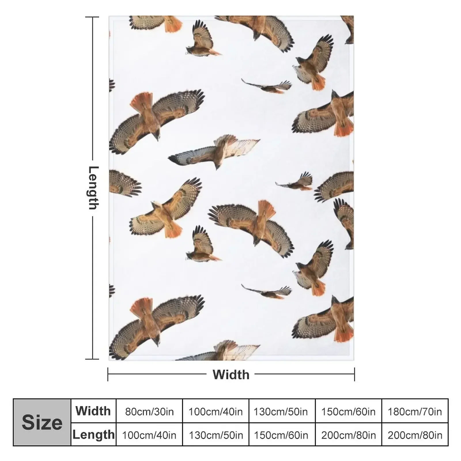 Red Tail Hawk Collage - Blank Background Throw Blanket couch cozy soft plush fuzzy picnic outdoor blanket