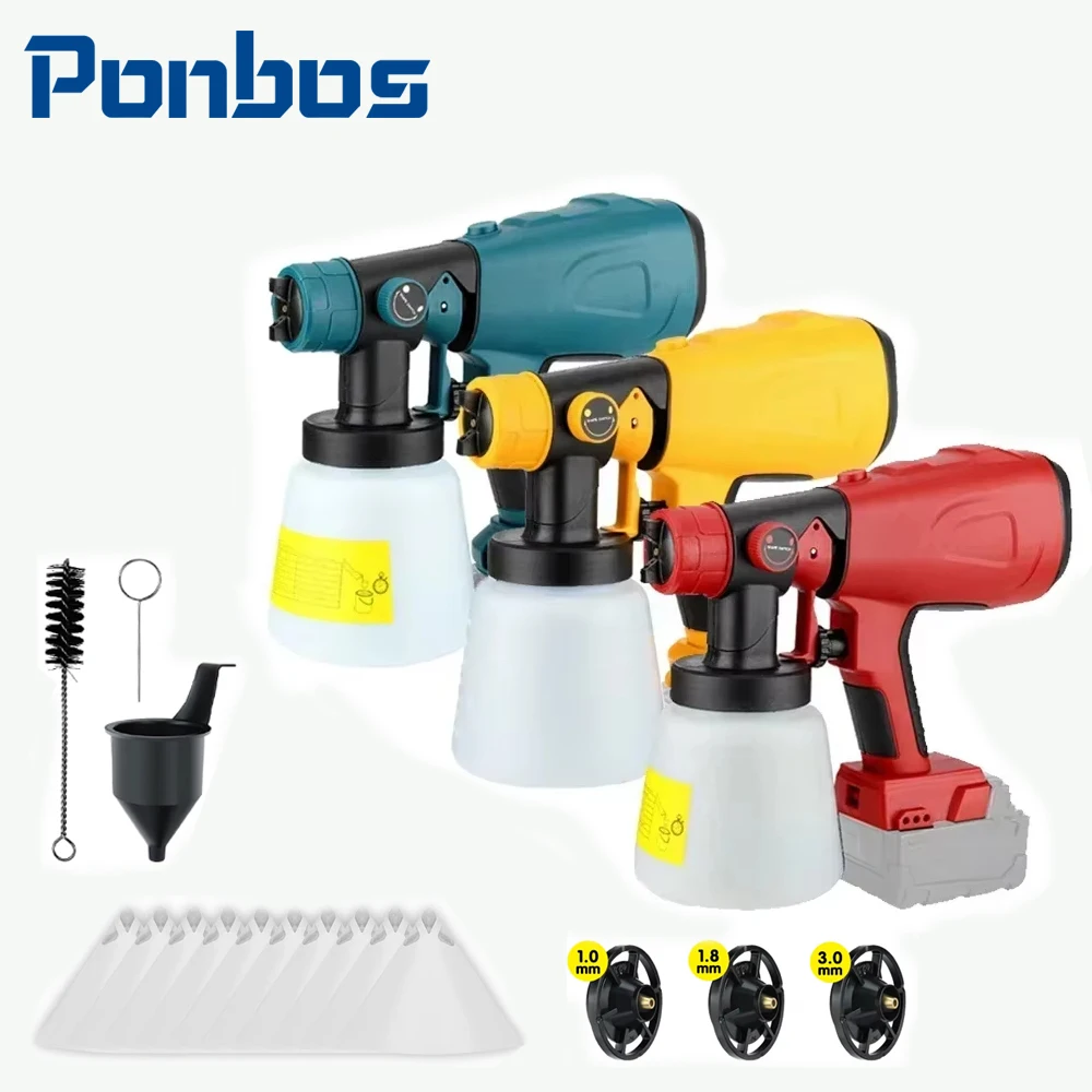 

800ML Electric Spray Gun Brushless Spray Tool Furniture Steel Coating Spray Gun Suitable for Makita/Dewalt/Milwaukee 21V Battery