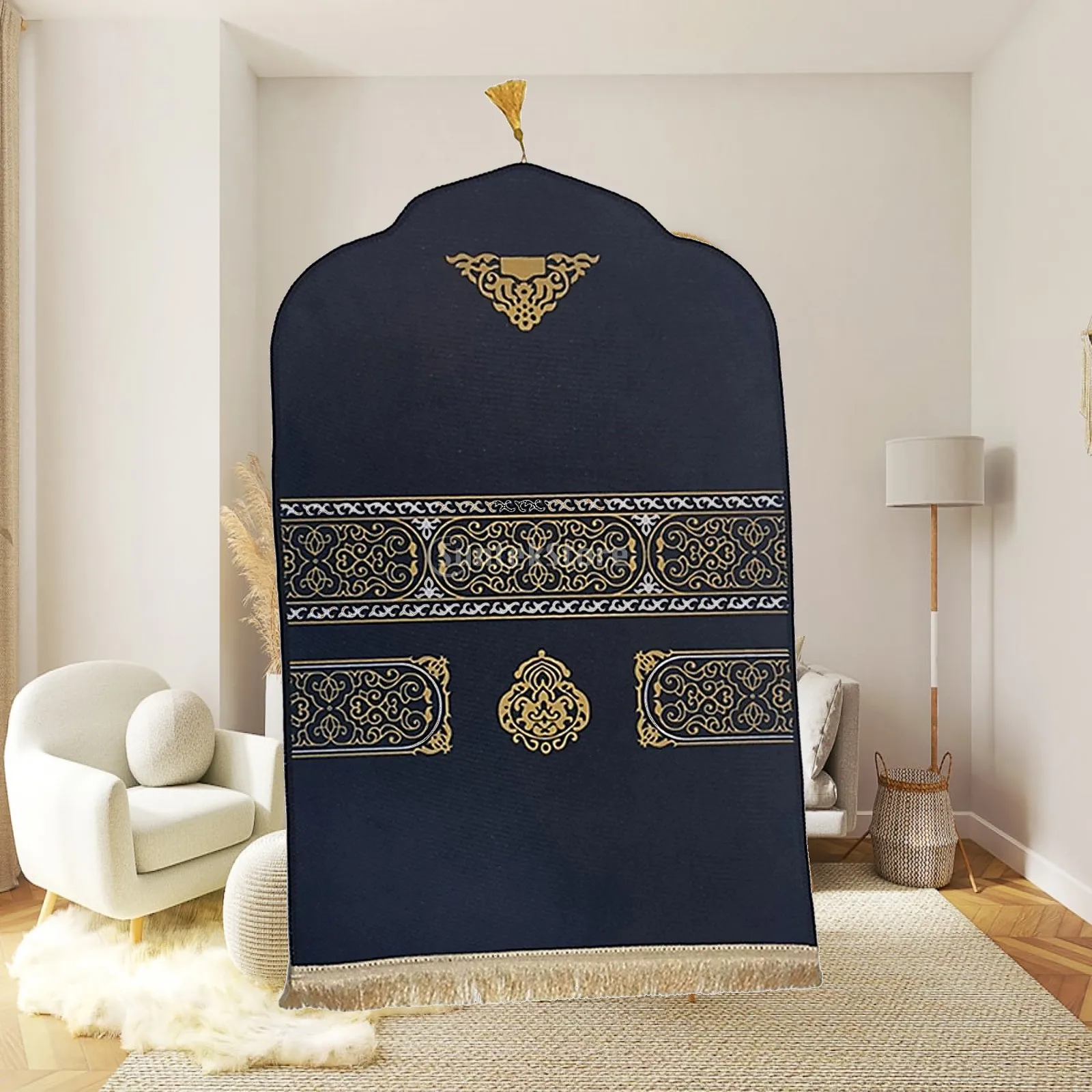 Islamic Muslim Prayer Mat Flannel Pad Soft Decoration Foldable Portable 27x43inch Ramadan for Kids Men Women Festival Gift