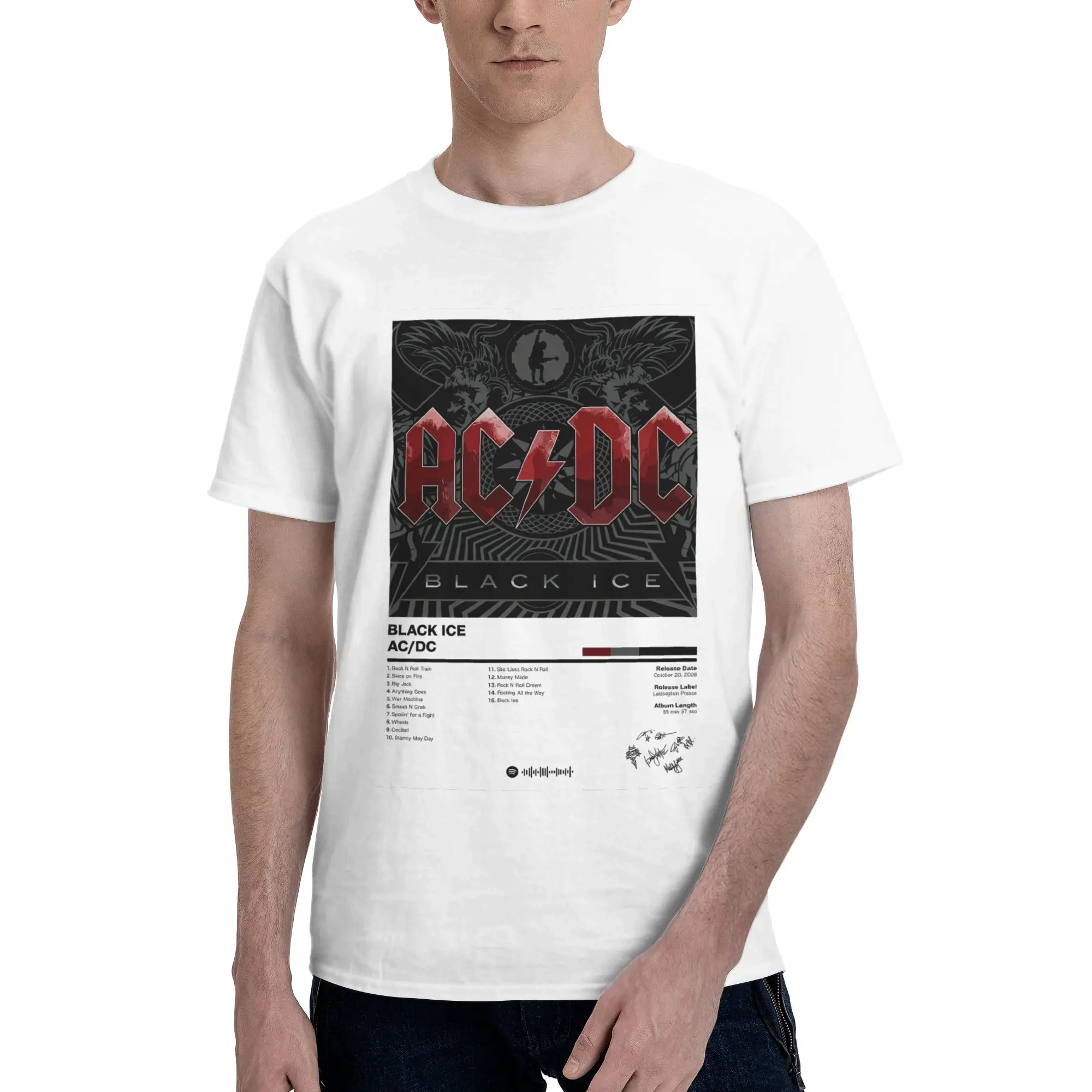 الرجال الثقيلة المعادن روك التيار المتناوب تيار مستمر تي شيرت الصيف قصيرة الأكمام 100% القطن Colthing الترفيه الجدة الرسومات الإبداعية تيز قميص