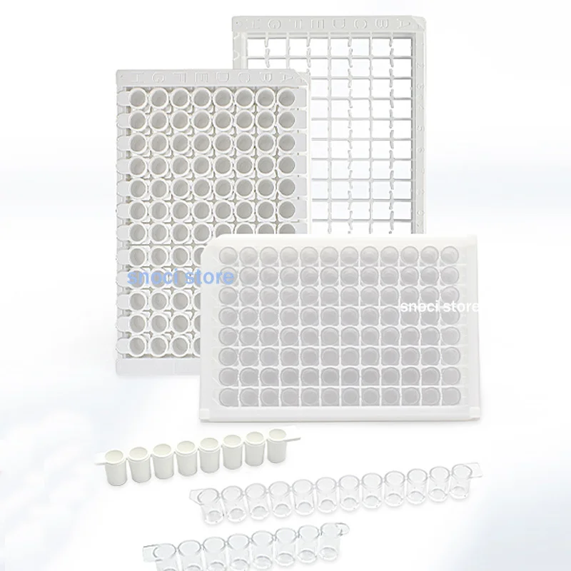 Enzyme surface strip Enzyme-labelled plate bacterial culture plate colorimetric plate 96-holess Laboratory tool 1~100Pcs