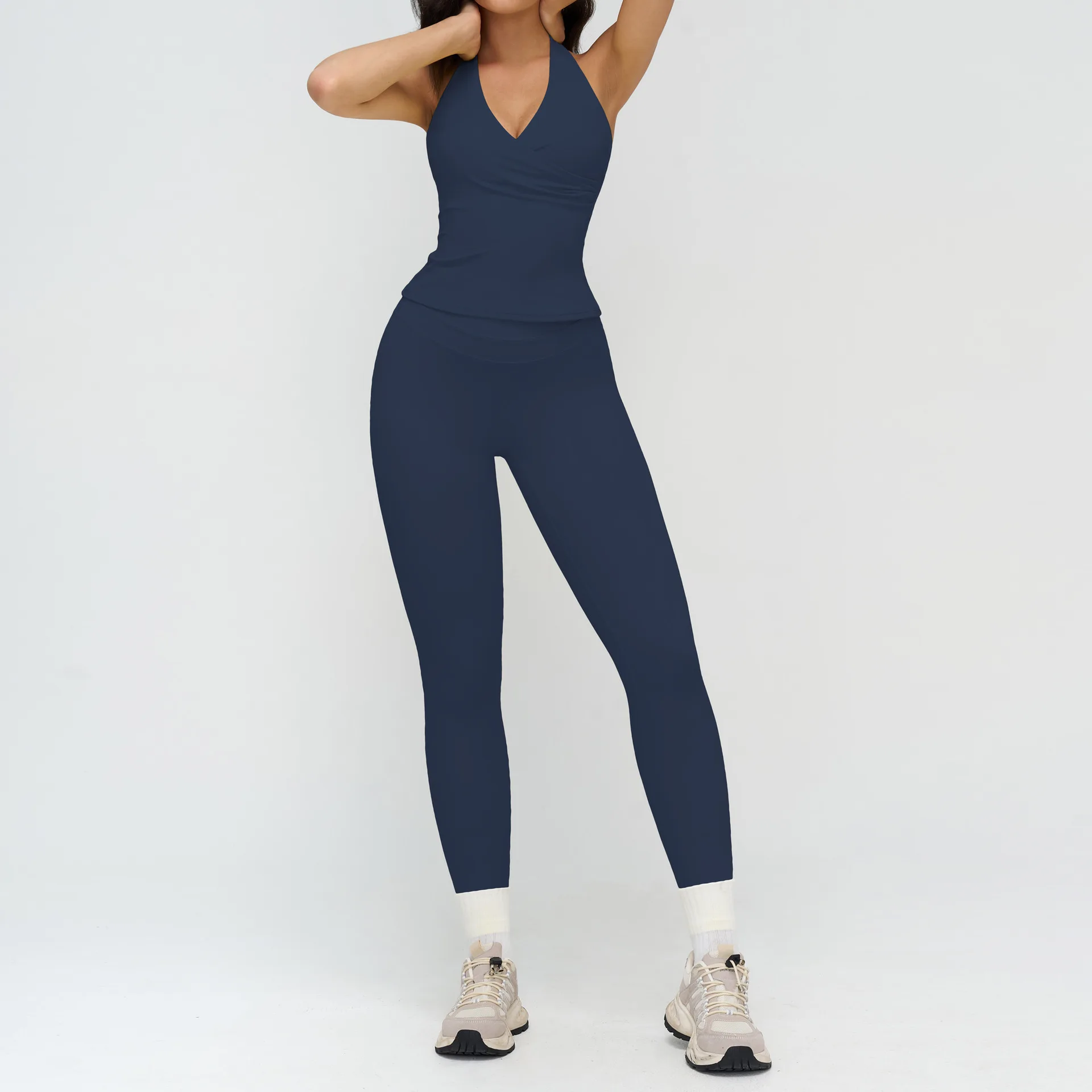 2 STKS Yoga Set Vrouwen Trainingspak Sportkleding Gym Kleding Fitness Outfits Workout Set Sportkleding Hoge Taille Legging Sportpakken - afbeelding 1