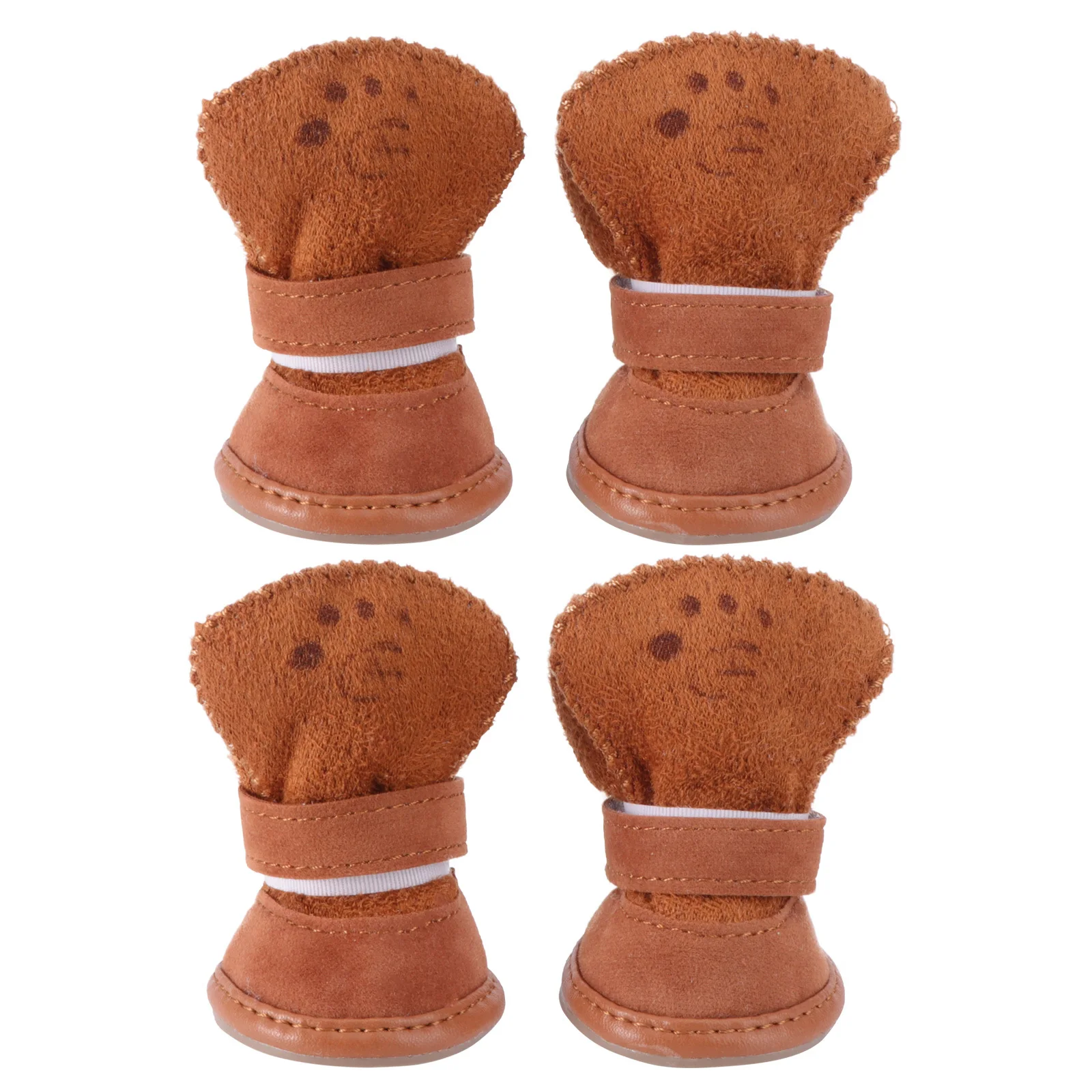 

4Pcs Dog Lamb Fleece Snow Boots Winter Casual Warm Pet Dog Shoes Anti-Slip Hiking Running Boots Size Xxl Coffee