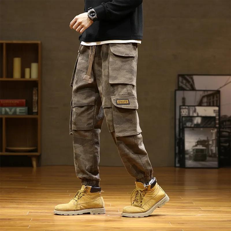 

Американские камуфляжные рабочие брюки, мужские весенне-осенние свободные брюки в стиле милитари большого размера, тяжелые повседневные брюки из чистого хлопка в стиле ретро