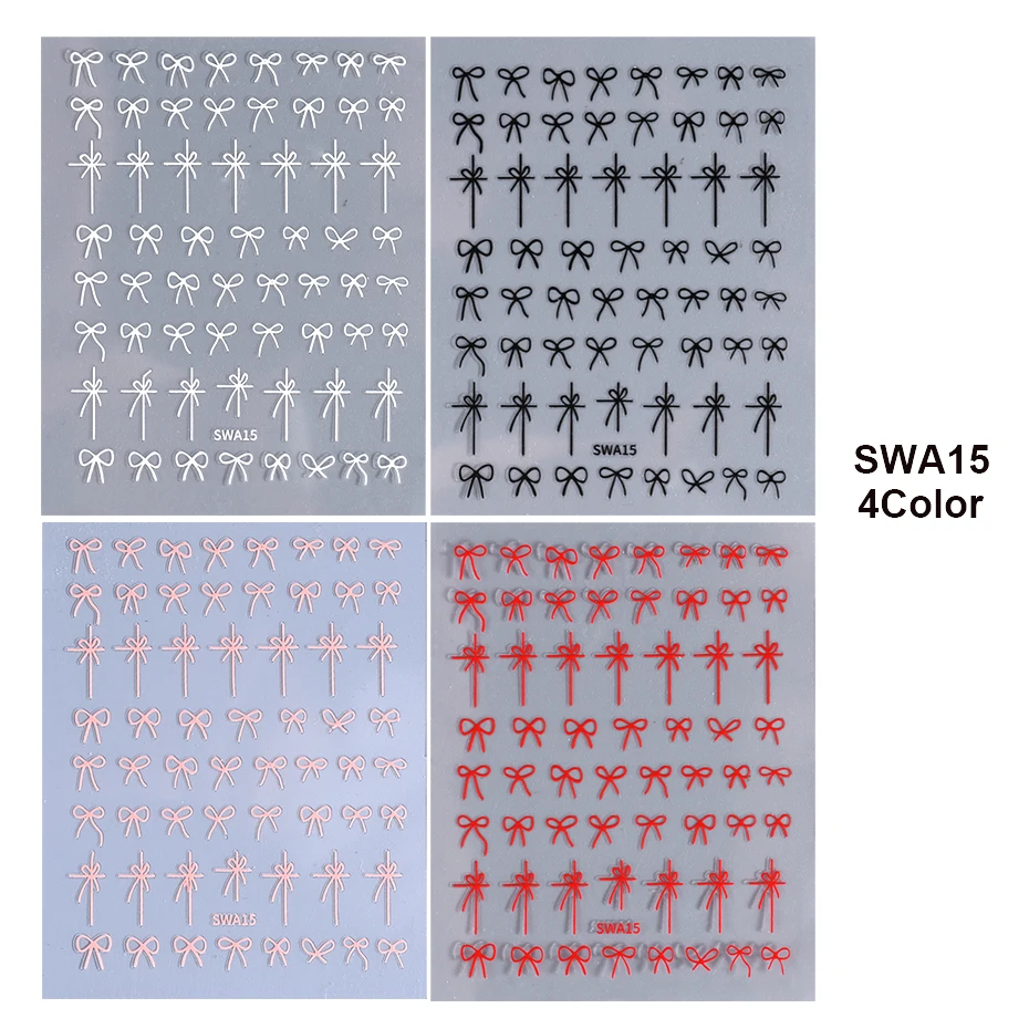 Bowknot Ribbon Nail Stickers (4/8pcs) image