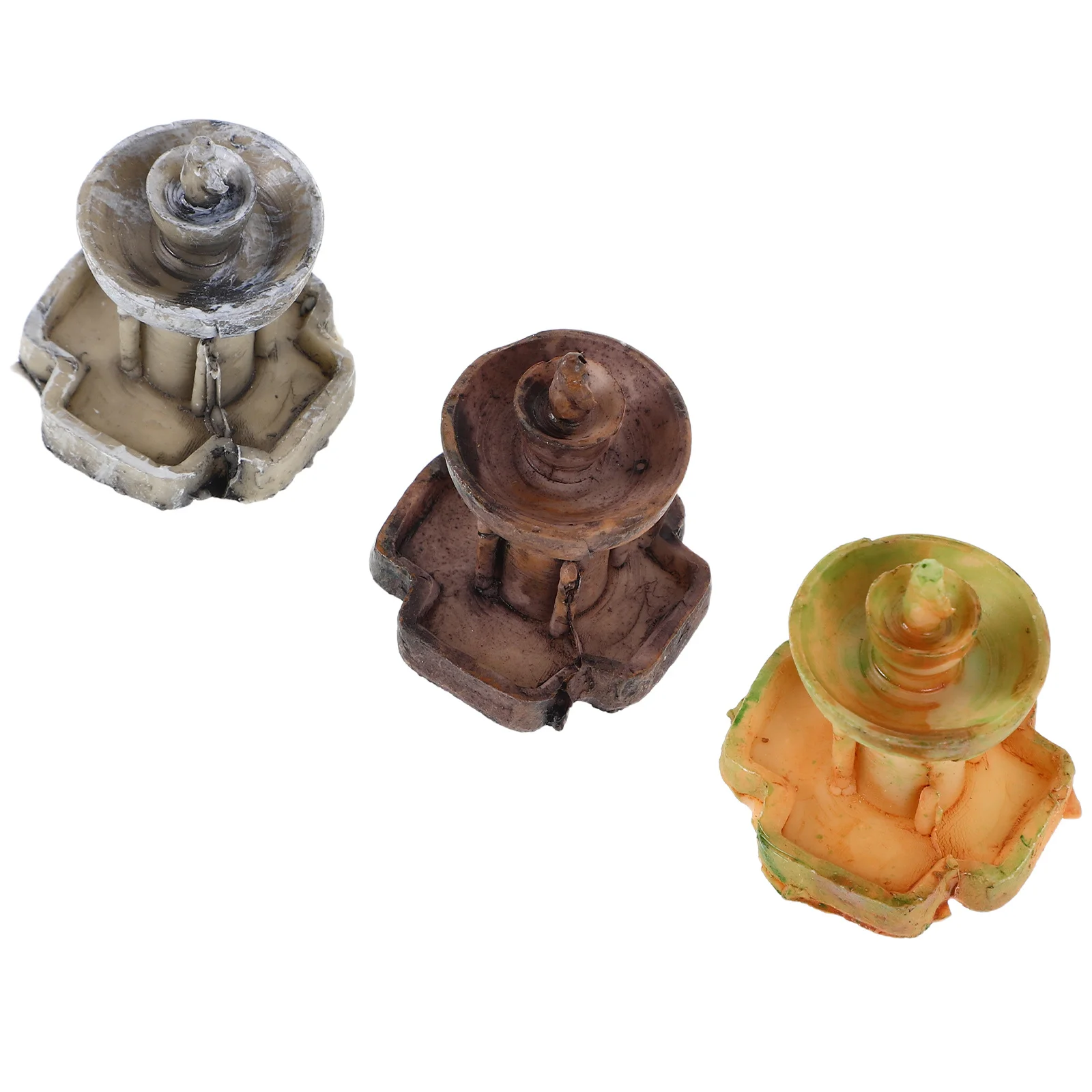 

3Pcs Miniature Resin Fountain for Micro Landscape Creative Terrarium Bonsai Garden Craft Decorative Accessories