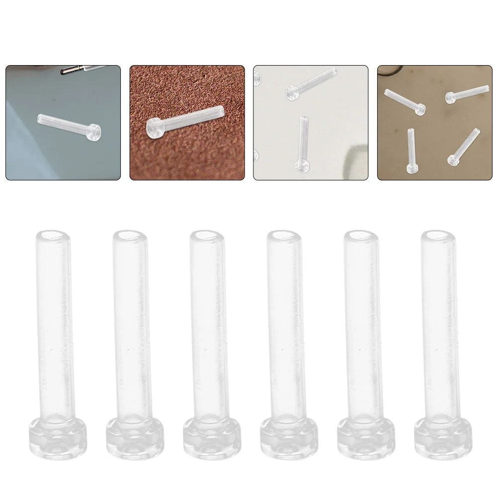 50 Pcs Auricular Cannula Clear Stud Earrings Plastic Sleeves Acupuncture Needle Accessories Tube