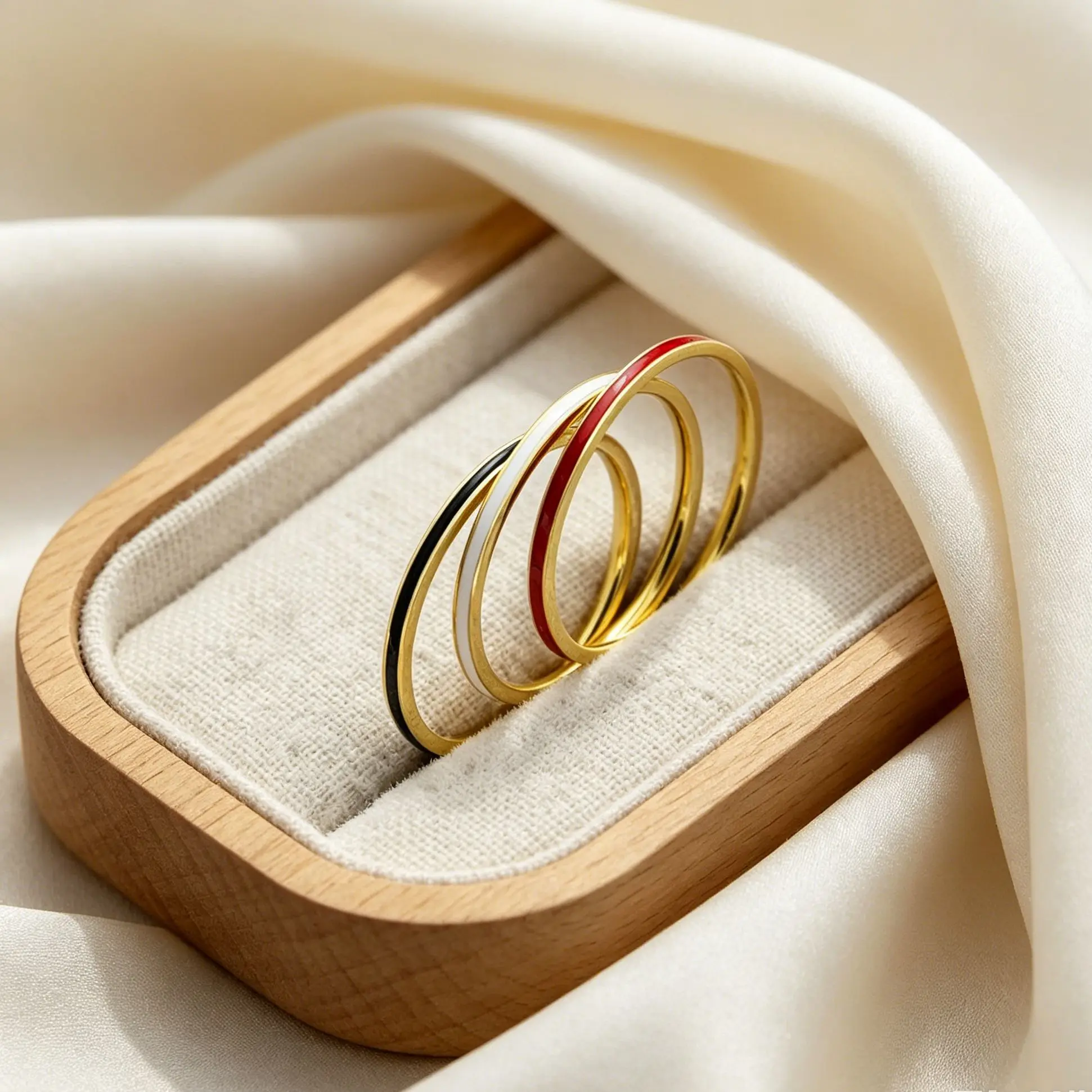 Hochwertige Minimalistische Vergoldete Bunte Einfache Anlaufgeschützte Emaille Dünne Ringe Edelstahl Trendiger Schmuck für Frauen