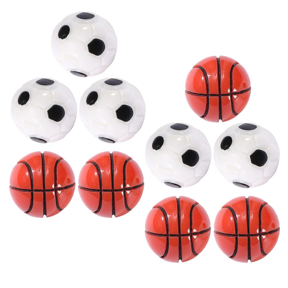 

12 Pcs Micro Landscape Ornaments Mini Sports Balls Basketball Miniature Resin House Decors Football