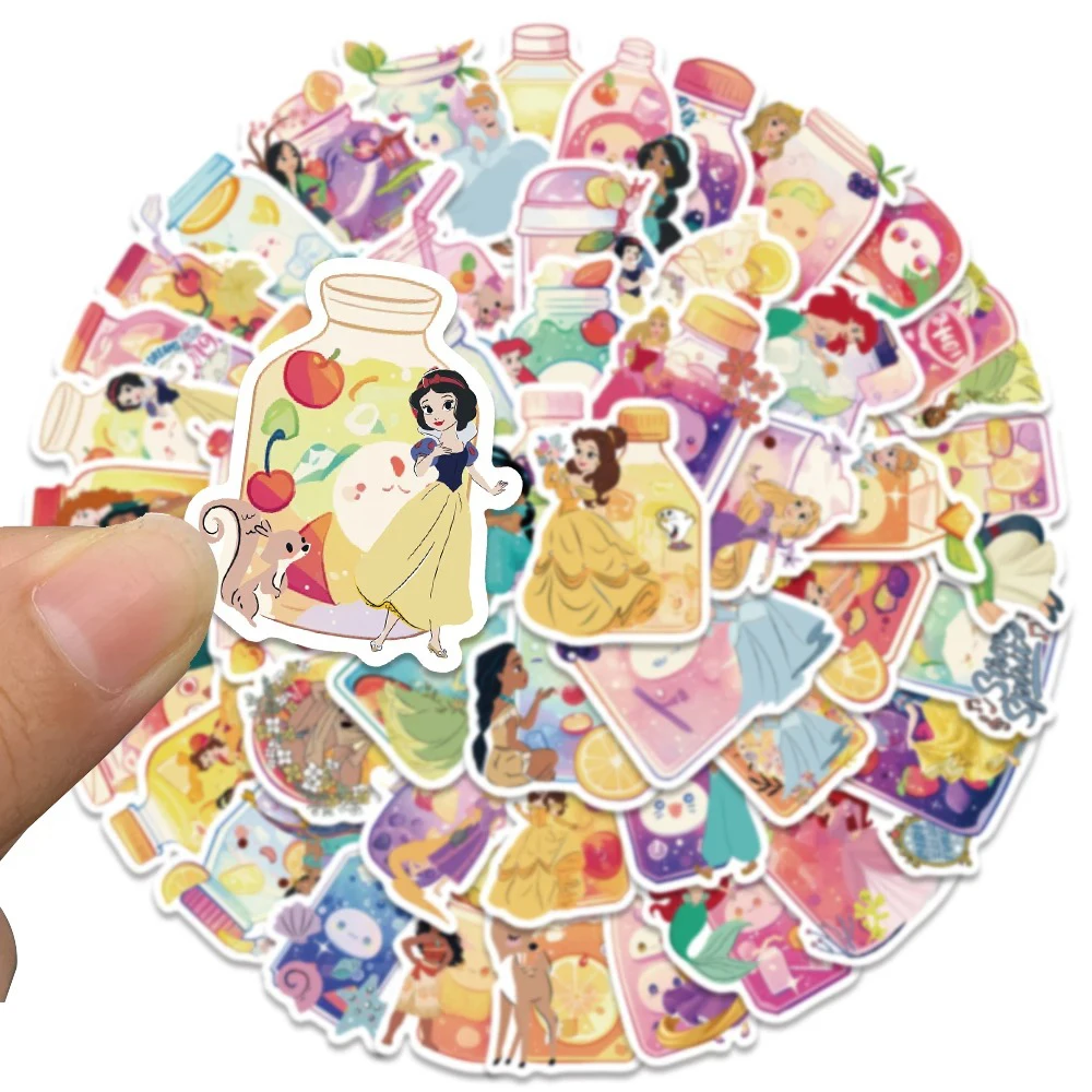 50pcs Mixed Disney Princess Cartoon Stickers Cute Belle Ariel Snow White Decals Toys DIY Luggage Stationery Kawaii Sticker Gift - view 4