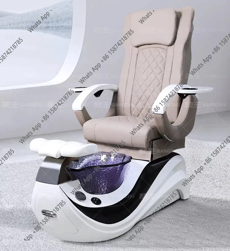 S64 Nail Sofa Foot Pedicure Special Chair Electric Reclining Chair Nail Art Foot Soaking Sofa Chair Resin Crystal Basin Foot Be