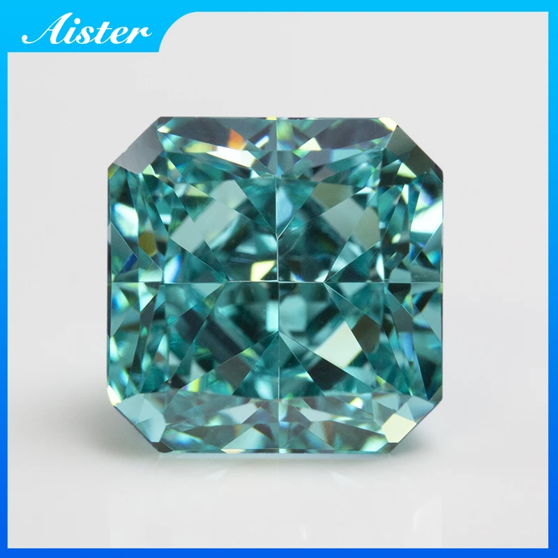 

Paraiba Green Square Crushed Ice Cut Cubic Zirconia High Carbon Diamond Lab Zircon CZ 4K Cutting 5A+ Quality for Jewelry Making