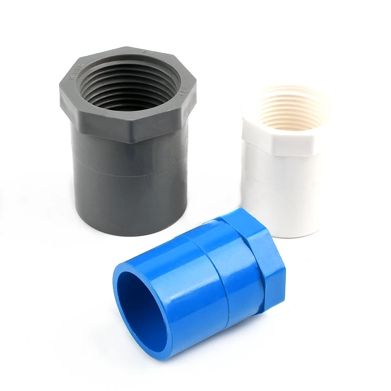 1~5PCS Female Thread PVC Pipe Equal Diameter Connector Water Pipe Joint Garden Irrigation Adapter Fish Tank Aquarium Accessories