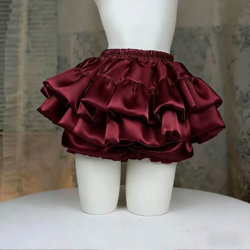 Summer Vintage Elegant Party Skirt Women Ruffle Layered High Waist Cute Balletcore Mini Skirt Princess Sweet Y2k Shorts Skirt