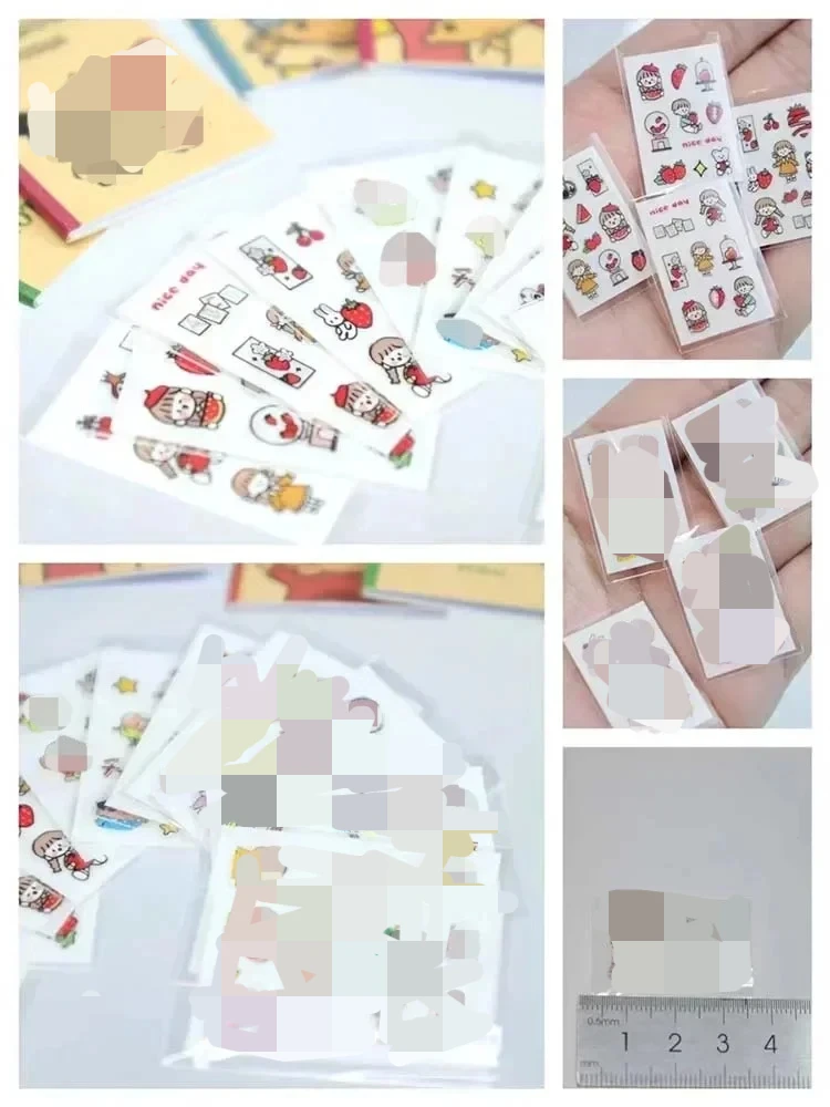 Dollhouse Mini Cartoon Picture Book Stickers Color Schoolbag Cartoon Notebook Pencil Award Calendar Computer Miniatures Clay Set