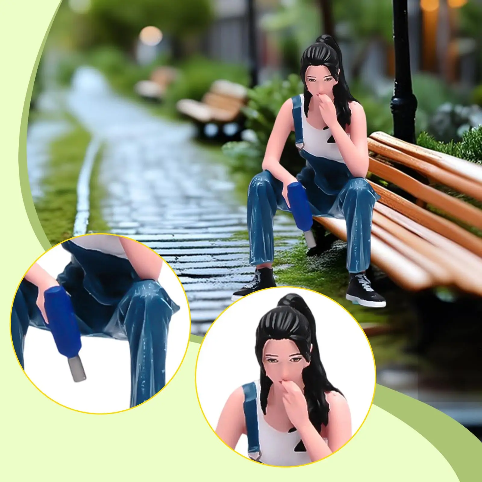 

1/24 Female Miniature Figure Prop Hobby Micro Scene Ornament for Micro Landscape Fairy Garden Doll House Decoration
