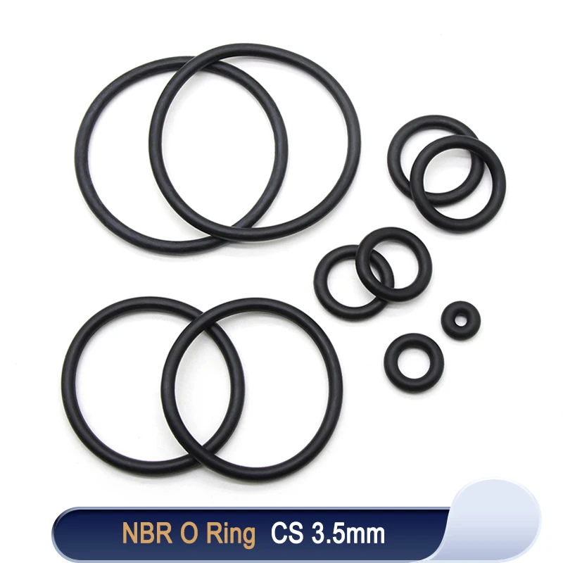 

10pcs NBR O Ring Nitrile Rubber Gasket Thickness CS 3.5mm OD 10~225mm Black Round O Type Corrosion Oil Resist Sealing Washer