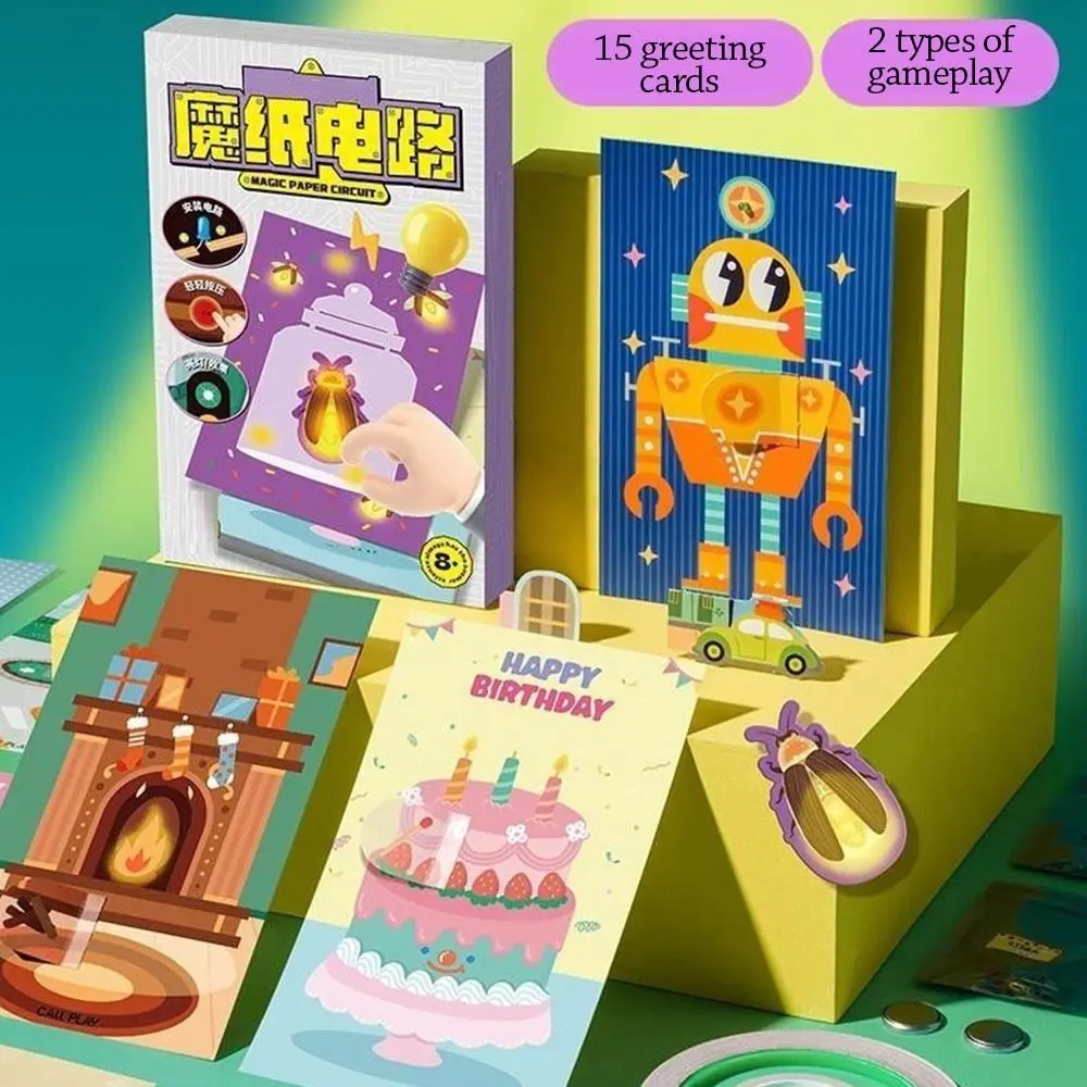 

DIY Magic Paper set Paper Luminous circuit Fun Electronic Card Handmade Electronic greeting cards set Children