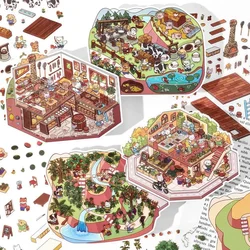2.5D DIY Cartoon Farm Ranch Landscape Sticker Pocket Cabin Scene Game Stickers Christmas Gift for Kid Child