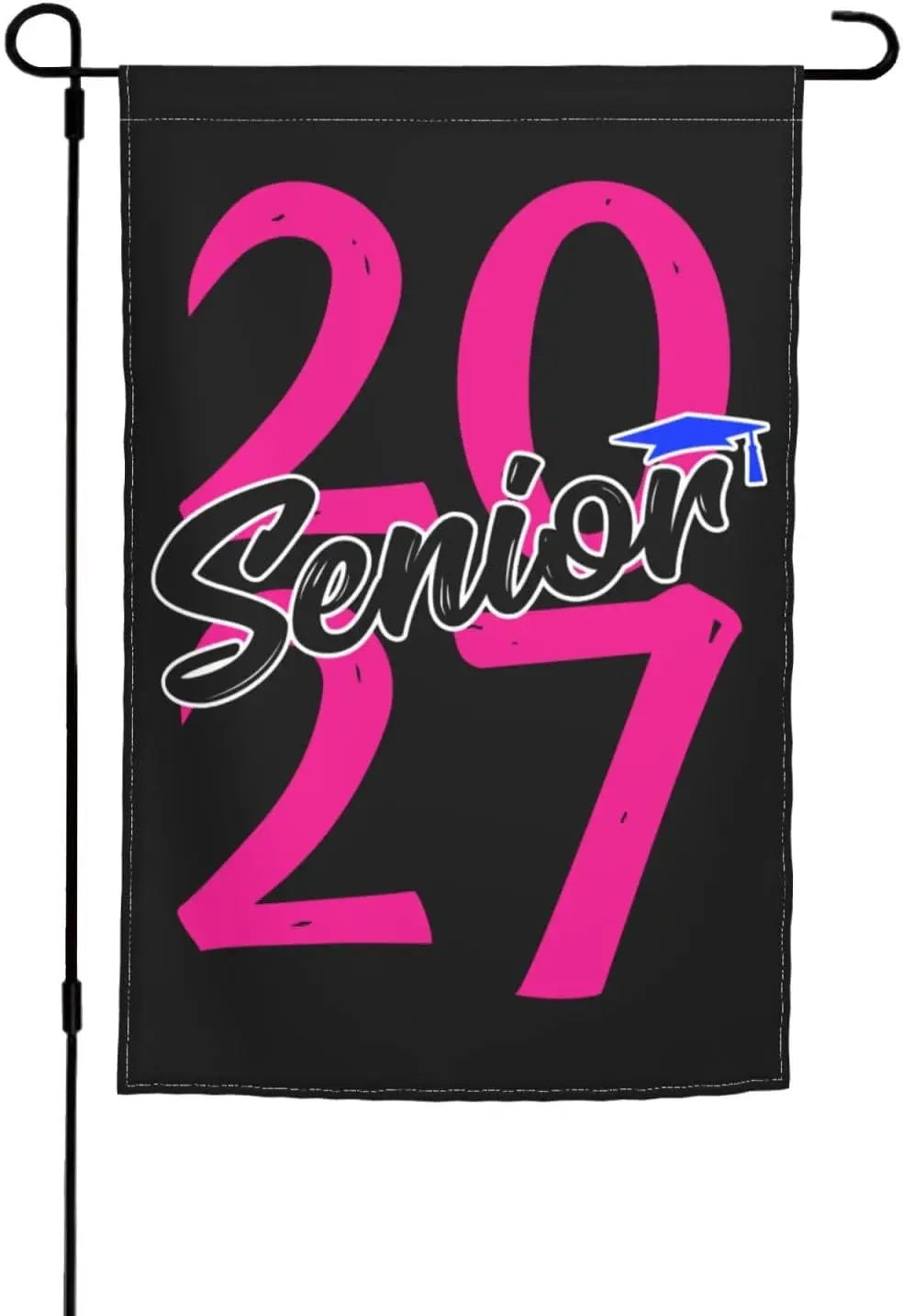 2027 Senior Class Girls Class of 2027 Seniors Pink School Bright & Bold 12x18 Inch Double Sided Garden Flag, Ideal for Y yyi