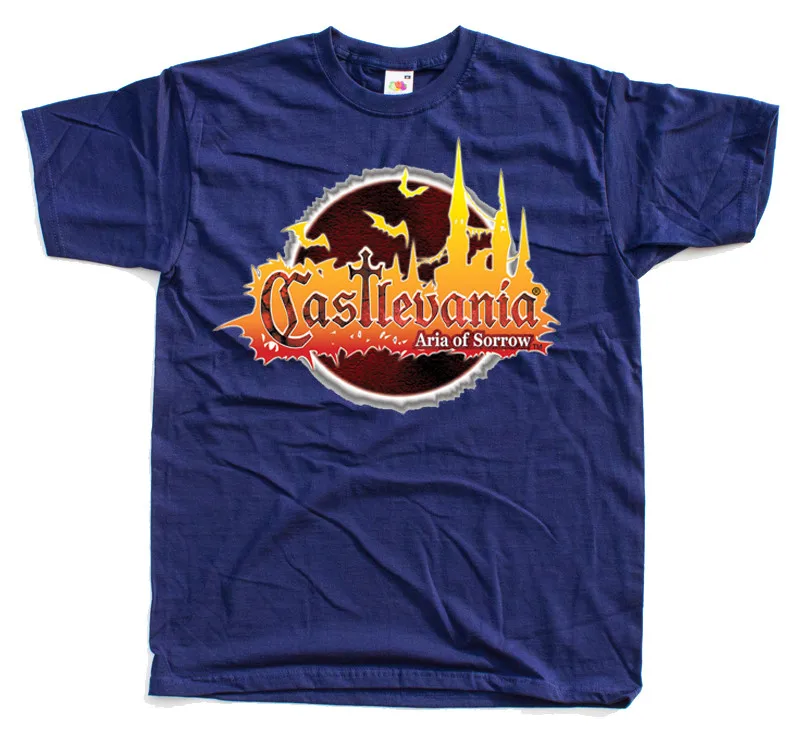T-shirt avec logo Castlevania Aria of Sorrow, bleu marine, toutes tailles S5XL