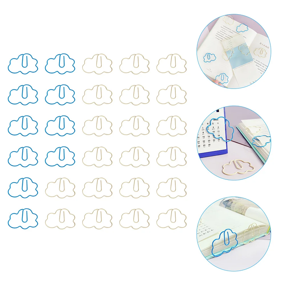 30 Pcs Paper Clip Office Accessories Practical Clips Wedding Supplies Plastic Adorable Small Child Convenient Paperclips for