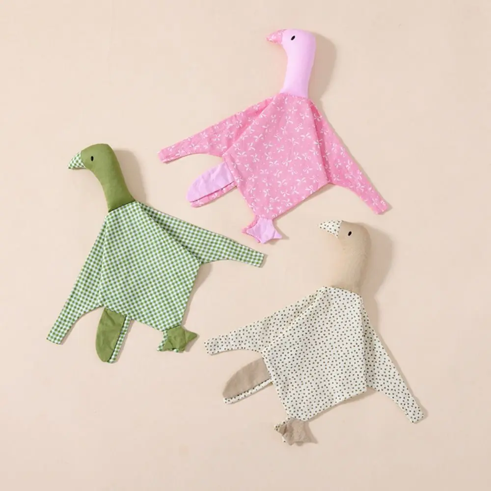 وسادة تهدئة للأطفال حديثي الولادة على شكل بطة من القطن الخالص، منشفة لعاب تفاعلية، زينة على شكل بطة، هدية عيد ميلاد