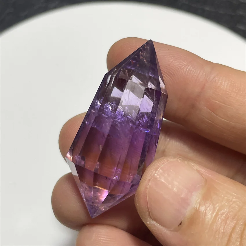 Quartz Crystal Column Double-Tip Polited Yellow Purple Rainbow Color Ornament Home Decorations Fashion Jewelry