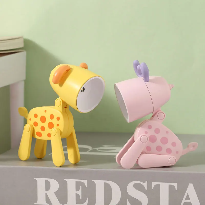 Cute Deer Mini Led Night Light Adjustable Joint Desk Lamp Warm Light Cartoon Animal Table Lamp For Kids Bedroom Decor Gift