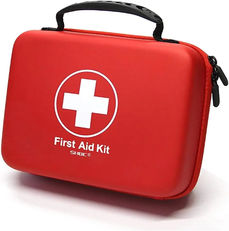 

Compact First Aid Kit (228pcs) for Family Emergency Care. Waterproof EVA Case Ideal for Car, Home, Camping, Hiking, Office.
