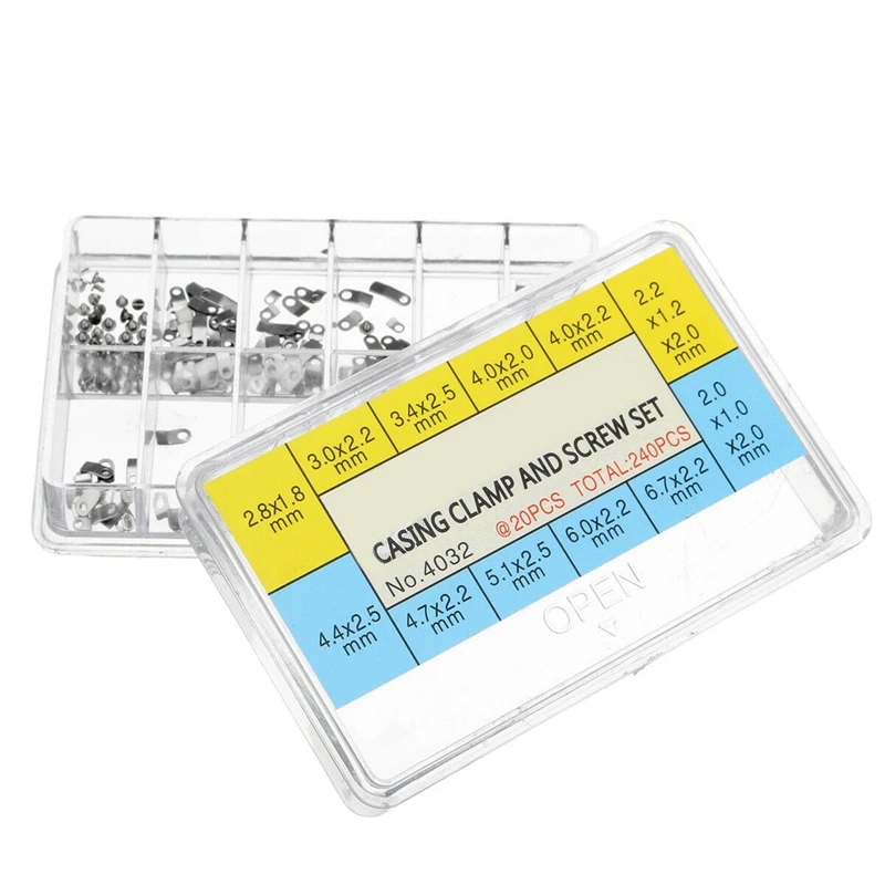 240Pcs Watch Casing Clamp Adapter Movement Repair Adapter Securing Screw Washer for ETA 2824 2836 2846