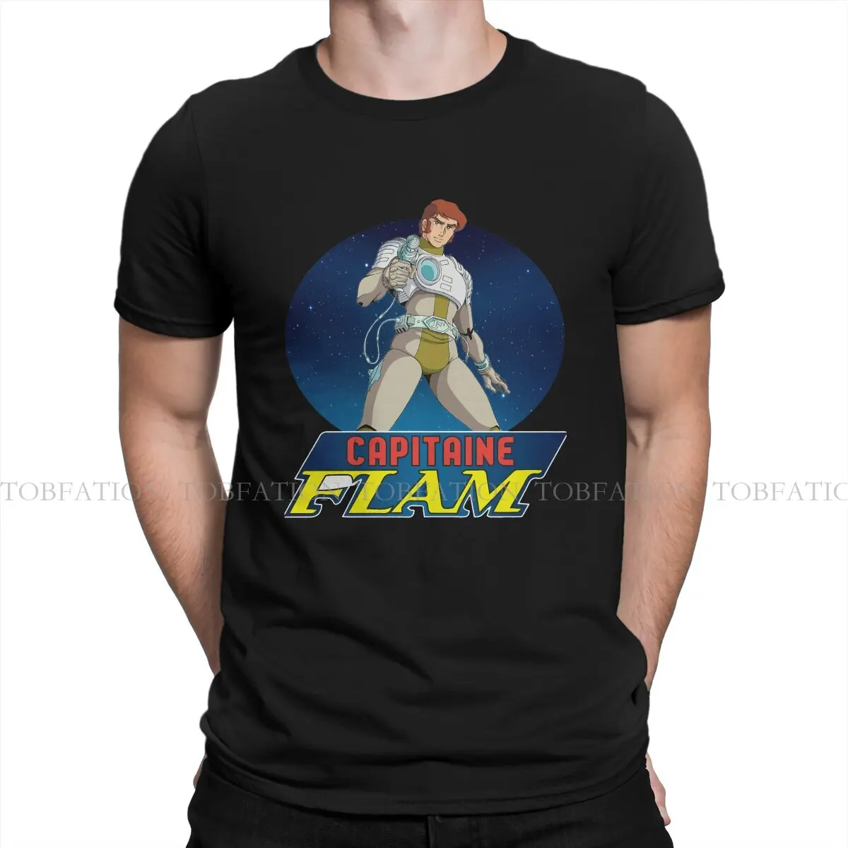 Captain Future Capitaine Flam Tshirt Vintage Men Gothic Teenager Blouses Tops Loose Cotton O-Neck T Shirt