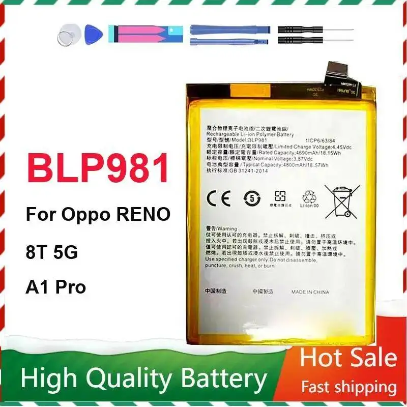 

BLP981 4800mAh Mobile Phone Battery Reliable Power For Oppo Reno 8T 5G A1 Pro