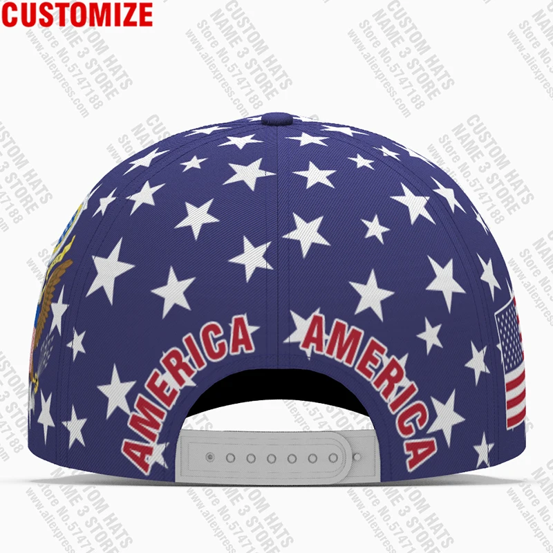 America Baseball Cap Free Custom Made Name Team Logo Us Hats Usa Country Travel American Nation United States Star Flag Headgear