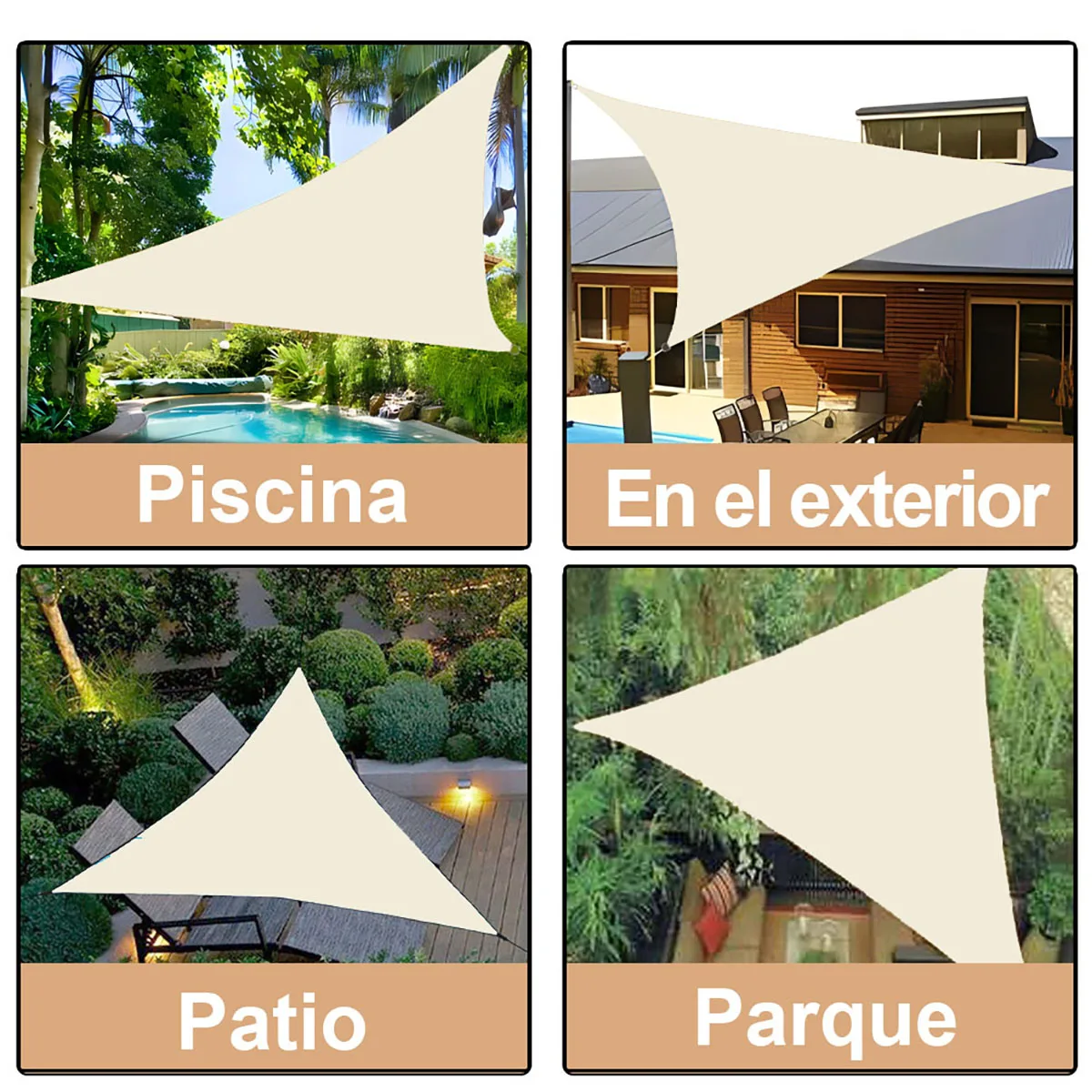 Vela de sombra triangular, toldo impermeable con protección UV, para jardín, playa, Patio