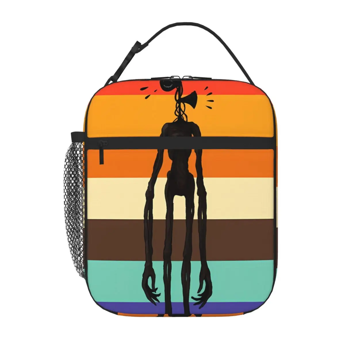 Bestselling Siren Head Vintage Stripes Denim Style Shoulder Lunch Bag Gym Post-Workout Neoprene Lunch Bag