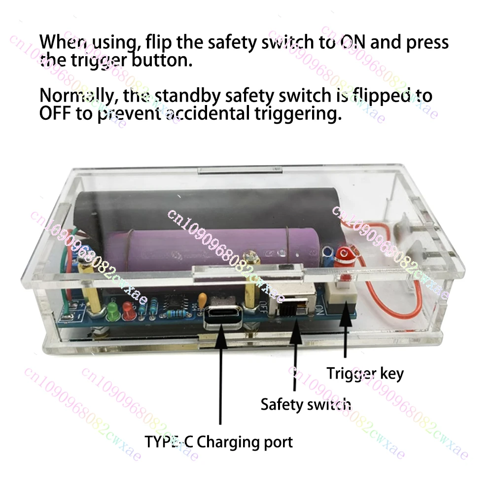 3.6-6V To 1000KV DC High Voltage Generator Boost Board Inverter Transformer High Voltage Package Module DIY Kit Type-c Interface