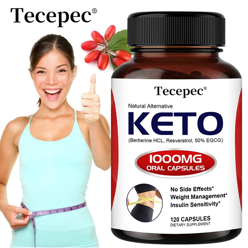 

KETO Capsules Contain Berberine HCL, Resveratrol, Supporting Digestion, Weight Management, and Skin Health, Suppress Appetite