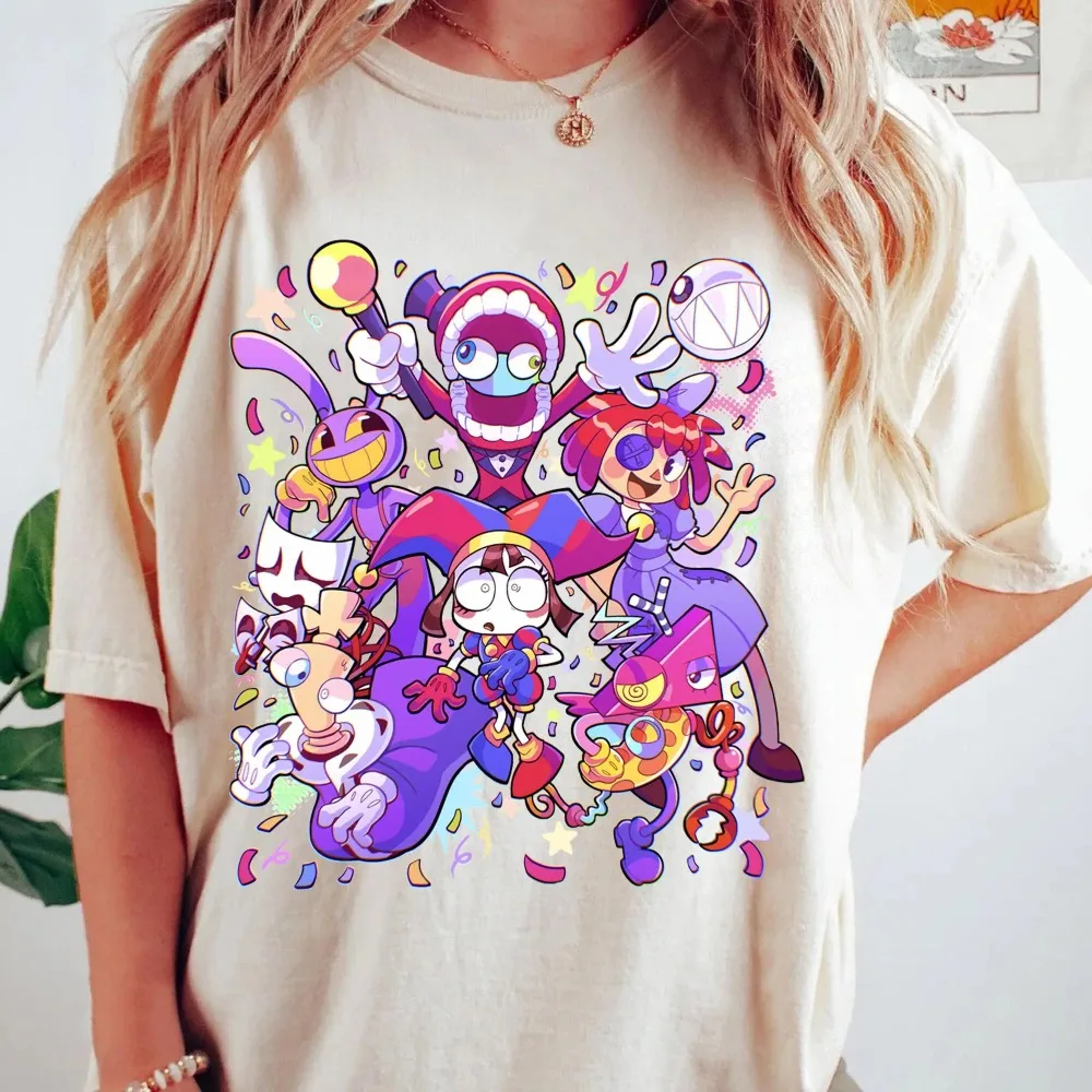 The Amazing Digital Circus Periphery Print T-shirt Unisex Summer Cotton Y2K Clothing Fashionable Comfortable Short Sleeve Tees