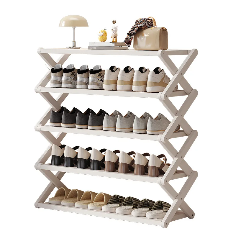 Folding and Installation Free Home Multi-layer Space Saving Bamboo Shoe Rack Rental Dormitory Entrance Storage Racks